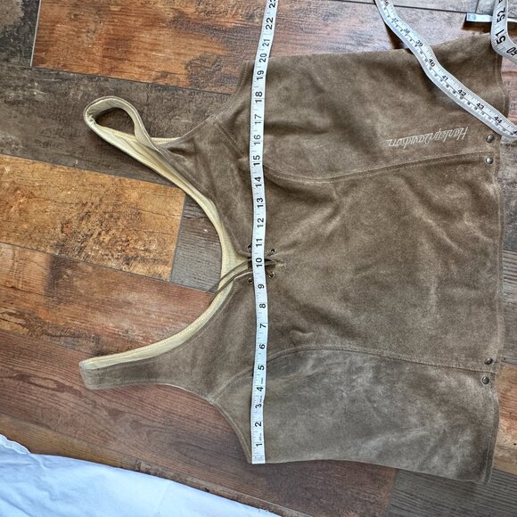 VTG HARLEY DAVIDSON SUEDE LEATHER RIDING CORSET VEST TOP SIZE 42/14 - Picture 11 of 11